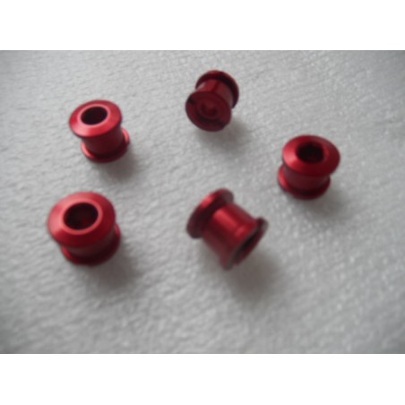 Lot de 5 cheminées double plateaux alu rouge, 7 gr