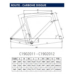 Velo Complet CADRE ET FOURCHE ROUTE CARBONE 700 DISQUE NOIR/NOIR