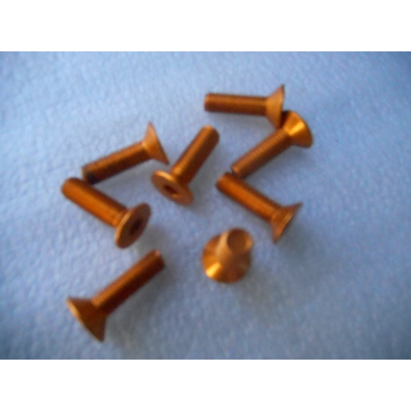 8 Vis alu M6 couleur or.