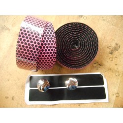 Ruban de guidon couleur rose / noir.